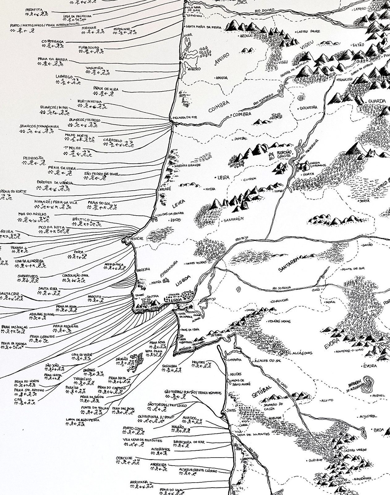 Illustrated map of Portugal